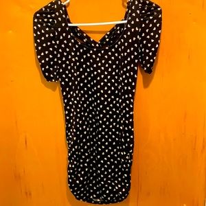 BLUE SKETCH used heart blouse